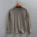 Men Winter Fall Long Sleeve T-shirt High Quality Half Neck Simple Casual Loose Basic Tees Male Bottoming Pullovers