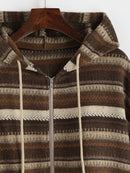 Toggle Drawstring Hem Hooded Crop Jacket Women Zip Up Drop Shoulder Coat Casual Outerwear