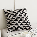 Decoration Cushion 45x45cm Handmade Pillow Geometric Black Ivory Knit Stipe Woven Home Pillow Square Including Inner filler
