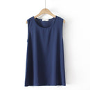 Tank Top For Women Clothing Pure Ice Silk Sleeveless Thin Curve Tee Summer