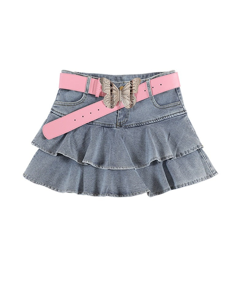 Women Jean Skirt Blue Vintage Skirts Style Denim Skirt Chic Kawaii Casual Summer Clothes