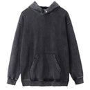 Mens Hoodie Sweatshirt Grunge Streetwear Wash Hooded Pullover Heavy Cotton High Street