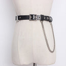 Black Metal Buckle Chain Wide Belt Personality Women Tide All-match Spring Autumn