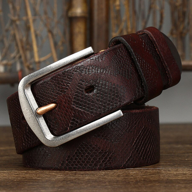 3.8CM Genuine Leather Woman Belt Ladies Belt Handsome Serpentine Fashion Female Belt Retro High Quality Wide