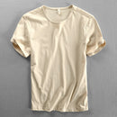 Summer Men Short Sleeve Simple Casual Loose Daily Solid All-Match Sportswear Breathable O-Neck Male T-Shirts