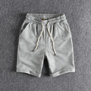 Basic solid casual men shorts, terry comfortable summer sports capris