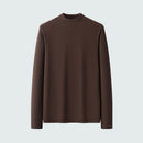 Winter Men Solid Simple Basic T-shirt Minimalist Casual Slim Fit Warm Bottoming Pullovers Tops