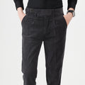 Winter Autumn Men Basic Style Corduroy Pants Solid Simple Business Casual Loose Straight Khaki Trousers Male