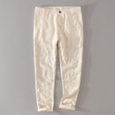 Men Spring Summer Style Simple Linen Solid Casual Pant Male Leisure Straight Trousers