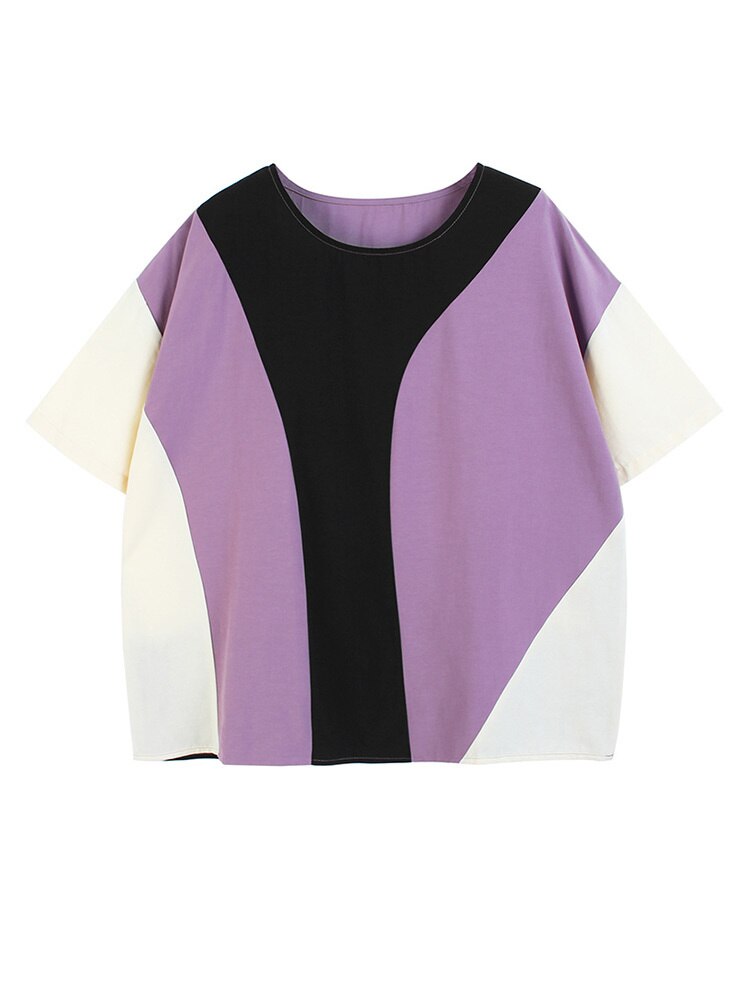Women Casual T-shirt Round Neck Short Sleeve Tide Spring Summer
