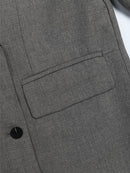 Women Long Blazer Lapel Long Sleeve Loose Fit Jacket Spring Autumn