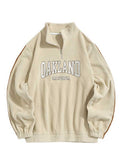 Men Hoodie Fall Winter Fleece Sweatshirts Letter Embroidery Turtleneck Hoodies Pullover