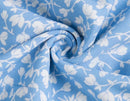 Vintage Blue Floral Summer French Style Indie Folk Square Collar Sexy Beach Forking Midi Dress Women