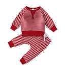Baby All Over Striped Cotton Long-sleeve Pullover and Trousers Set