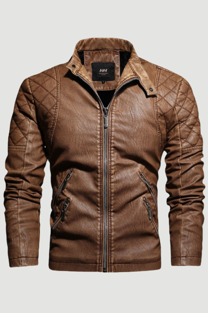 Mens Motorcycle Casual Embroidery Biker Coat Zipper Fleece Jacket Autumn Winter Men Faux Leather Jackets
