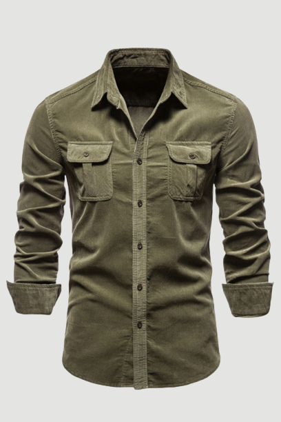 Corduroy Men Shirts Spring Summer Slim Fit Clothing Long Sleeve Casual Shirts For Male