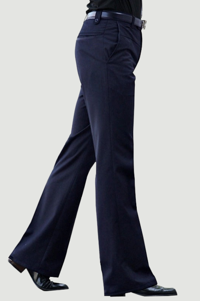 Flared Boot Cut Trousers Men Business Casual Slim Office Meeting Elegant Black Suit Pants