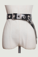 Black Metal Buckle Chain Wide Belt Personality Women Tide All-match Spring Autumn