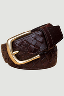 Belt Copper Buckle Designer Genuine Leather Belts For Men Woven Male Strap Braided Belts Man 3.8cm width belt for Jeans