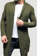 Men Cardigan Sweater Casual Knitted Sweaters Coat Men Tops Streetwear Mid-length Sweater Mens Jumper Clothing
