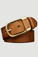3.8cm Retro Jeans Belt Male Ceinture Vintage Brass Buckle Genuine Leather Belt For Men Waist Strap Homme Casual