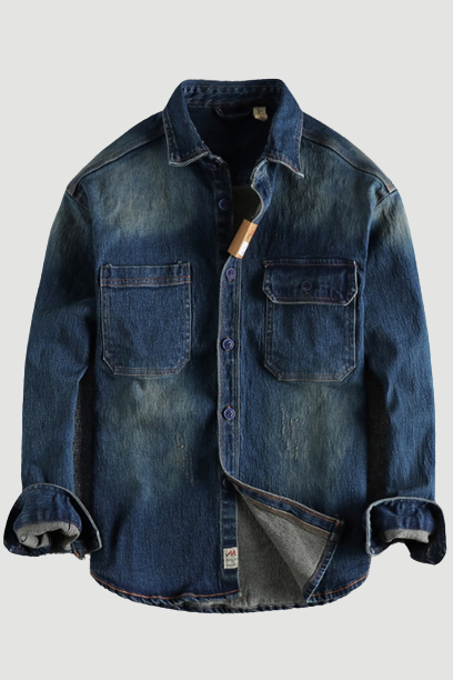 Classic men jeans shirt, work bag youth autumn winter coat