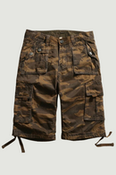 Mens Military Cargo Shorts Summer Army Green Cotton Shorts Men Loose Multi-Pocket Shorts Casual Trouser