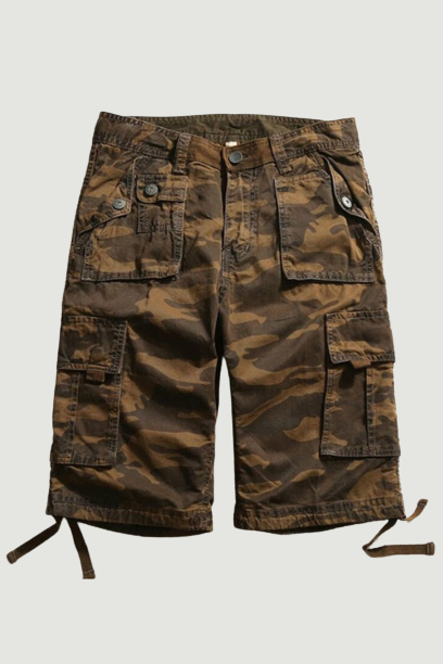 Mens Military Cargo Shorts Summer Army Green Cotton Shorts Men Loose Multi-Pocket Shorts Casual Trouser