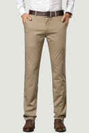 Mens Autumn And Winter High Waist Straight Trousers Middle-Aged Loose Stretch Business Casual Pants