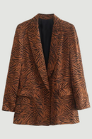 England High Street Leopard Print Vintage Blazers Women Jacket