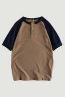 Summer product brushed cotton short-sleeved T-shirt Men raglan sleeve contrast half-sleeve