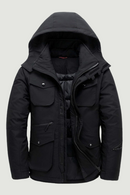 Men Winter Casual White Duck Down Jacket Thicken Snow Parka Overcoat Jacket Men Hooded Windbreaker Down Outwear Coats