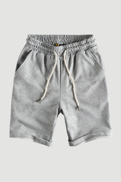Basic solid casual men shorts, terry comfortable summer sports capris