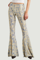 Flare Pants For Women High Waist Spliced Lace Up Slim Long Trousers Female Spring Style Clothing