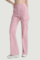 Casual Solid Straight Pants For Women High Waist Patchwork Pockets Minimalist Autumn Trousers Female Clothing