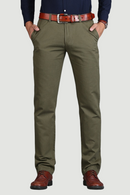 Men Pants Straight Loose Casual Trousers Cotton Fashion Men Business Suit Pants Green Brown Grey