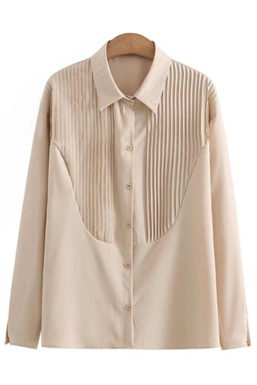 Women Spring Simple Business Fold Blouses Long Sleeve Bottoming Tops Oversized Curve Clothes