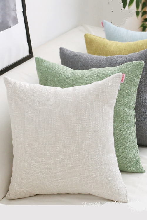 Plain Cushion Cover Solid Home Decorative Vintage Pink Ivory Blue Green Pillow Case for Home Sofa Bed  45x45cm 50x50cm 60x60cm