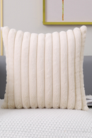 Faux Fur Cushion Cover Flocking Stripe Cushion Cover Pink Grey Orange Ivory Soft Home Decorative Pillow Cover