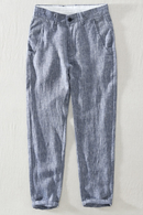 Spring Linen Pants For Men Natural Fabric Skin Friendly Breathable Mid-Waist Simple Casual Loose Male Trousers