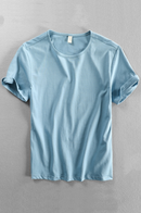 Summer Men Short Sleeve Simple Casual Loose Daily Solid All-Match Sportswear Breathable O-Neck Male T-Shirts