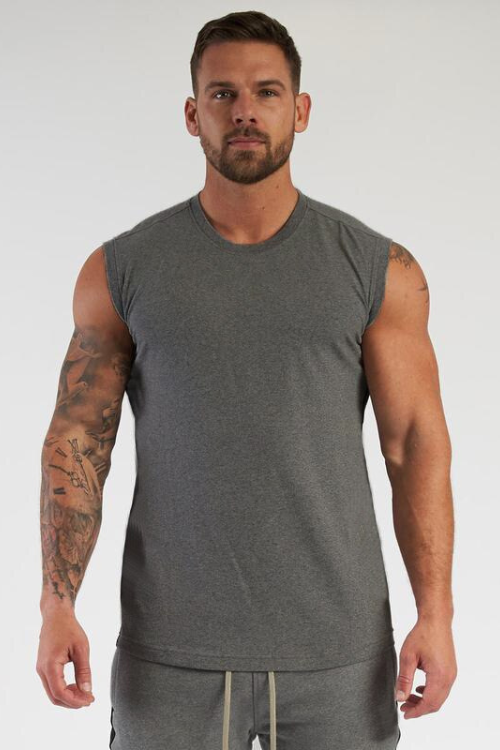 Compression Sleeveless Shirt Gym Clothing Fitness Mens Tank Top Cotton Bodybuilding Stringer Singlet Muscle Vest Workout