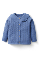 Baby Girls Knitted Cardigan Lotus Collar Children Sweet Cotton Knit Sweaters Outfits Toddler Spring Autumn Clothes Kids Clothing