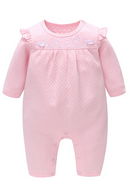 Spring and Autumn Children Clothing Baby Clothes Baby Girl One-Pieces Pink Long Sleeves Outing Kids Romper Infant Jumpsuit