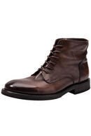 Vintage quality handmade designer leather Boots soft leather trainer knight lace Up Boots
