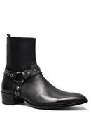 Handmade Luxury designer rivets men buckle strap wedge Boots knight high denim harness Boots