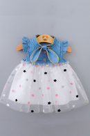 Cute Girls Dress Infant Baby Girls Kids Dresses Princess Dress Gauze Star Denim Outfits Clothing Summer Kids Girls Clothes