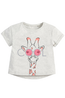 Children Summer New Baby Girls Clothes Animal Short Sleeve Giraffe Gray Cotton T Shirt Boy Tee Tops