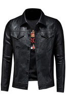 New Leather Jacket For Men Winter Leather Jacket Biker Motorcycle Zipper Long Sleeve Coat Top Blouses