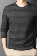 Hommes Slim Fit à manches longues t-shirt col rond à manches longues hommes hauts vêtements décontractés pour hommes